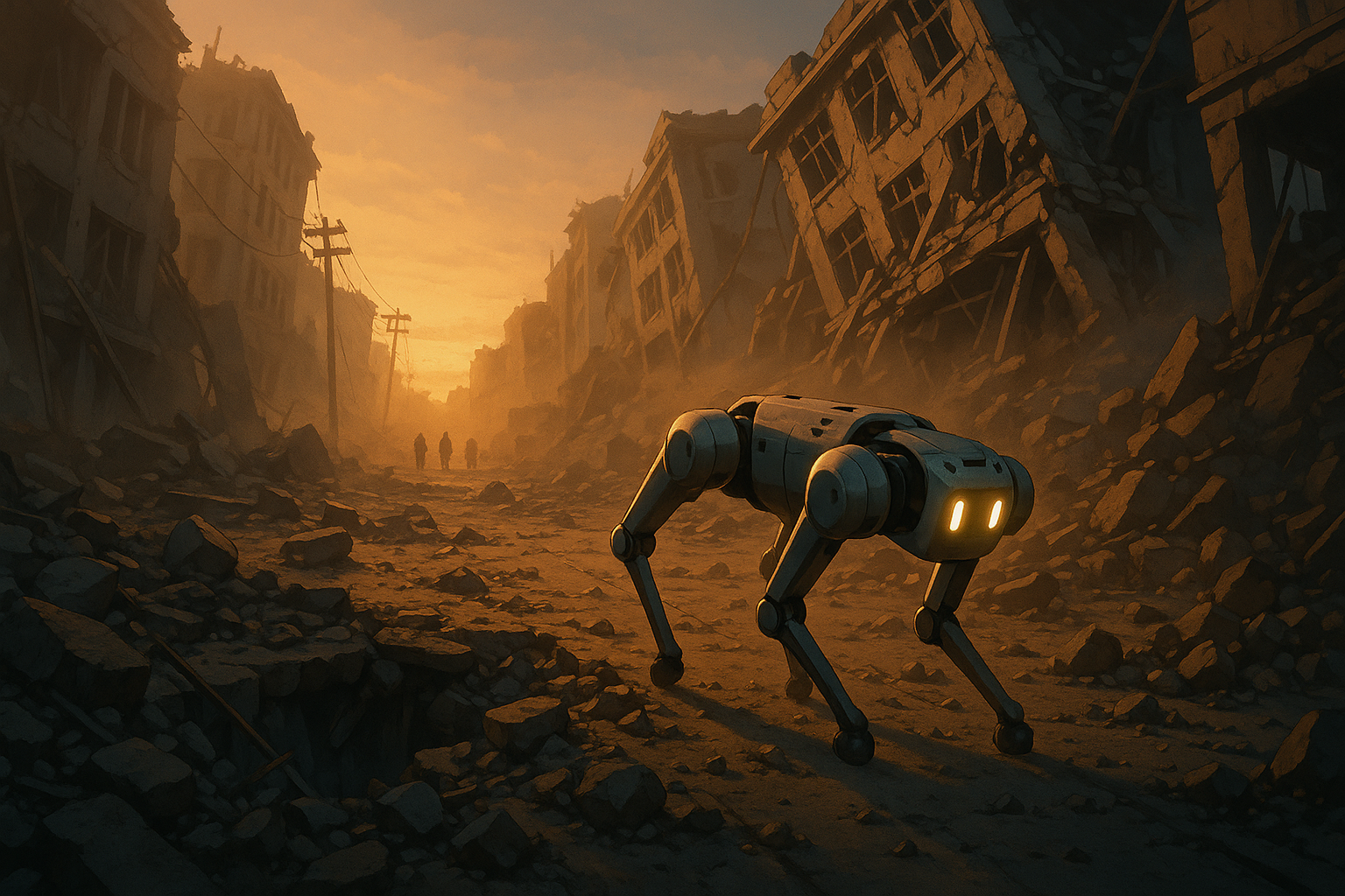 Robot dog rescue mission after earthquake